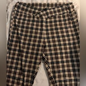 SHEIN Plaid Leggings - Black and Tan